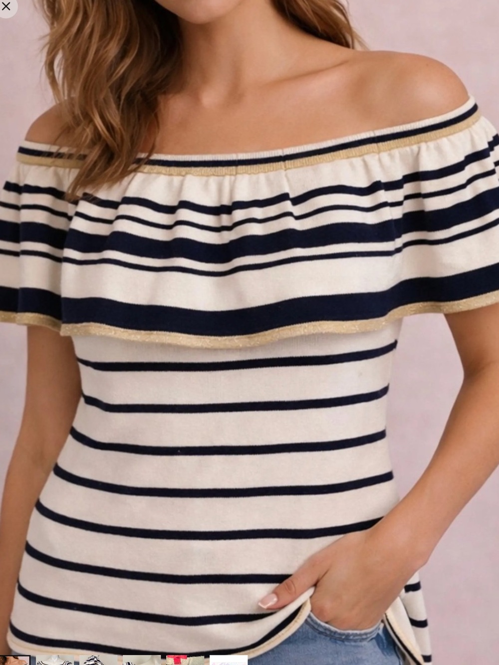 Lilly Pulitzer Perelle Striped Off The Shoulder
Sweater